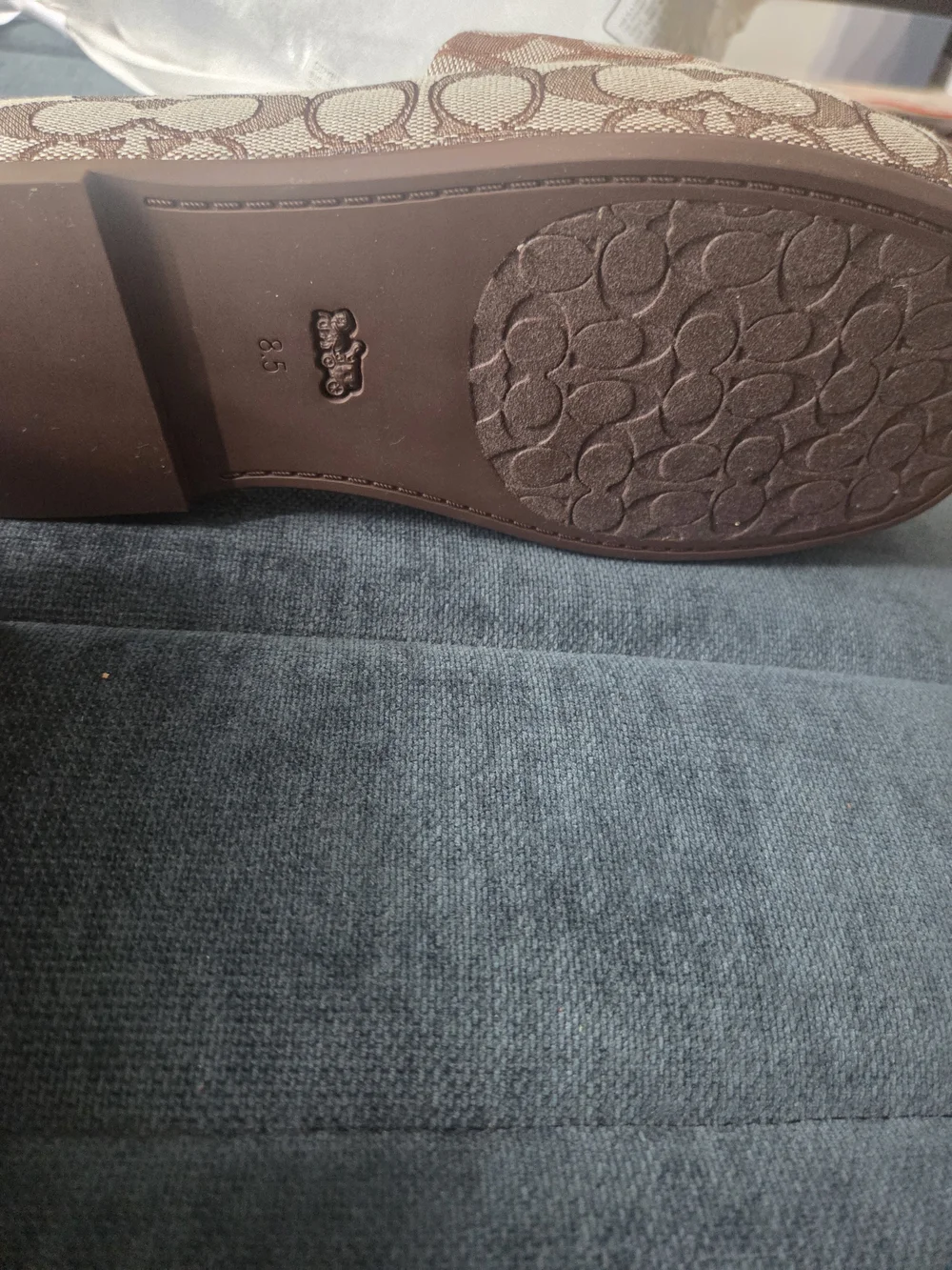 Coach Signature Canvas Slide Sandals in Brown